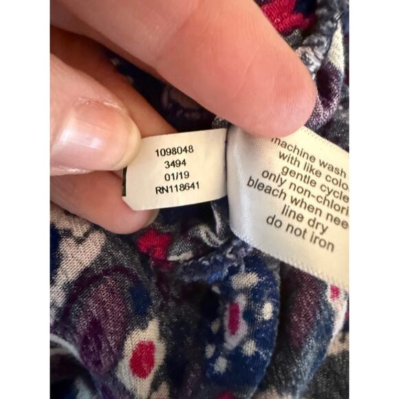 Lane Bryant Boho Purple Bloomcore Crochet Long Sleeve Peasant Tunic Plus 22/24 - Picture 8 of 12